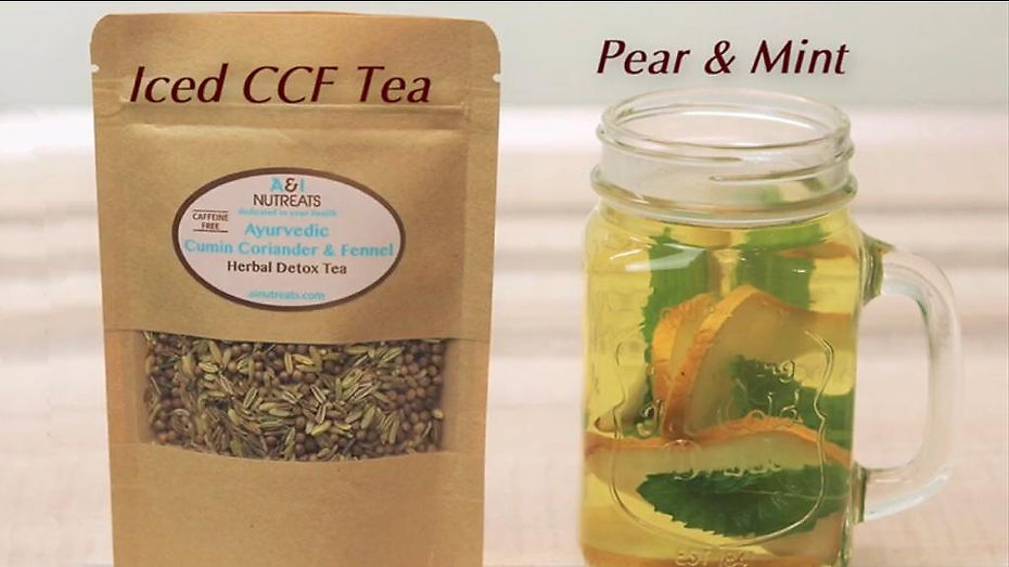 Iced CCF Tea with Pear & Mint